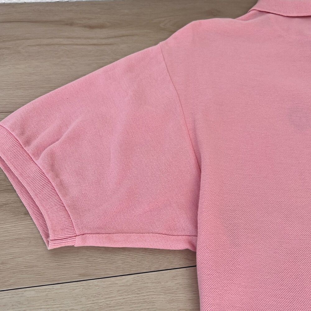 Vintage 90s Chaps Ralph Lauren 100% Cotton USA Made Pink Polo Shirt Size Medium - Picture 10 of 15